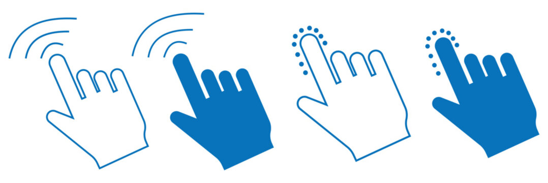 Hand click icon set illustration. pointer sign and symbol. hand cursor icon