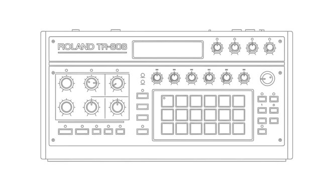 Roland TB 303 synthesizer keyboard for music production
