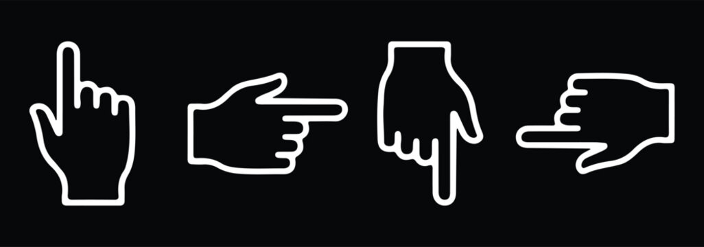 arrow and hand pointer cursor icon set featuring computer mouse click symbols, rank title inspired vector illustration for user interface navigation