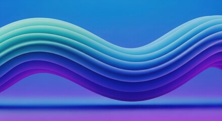 Fototapeta premium Vibrant wavy layers create a gradient background with purple blue hues