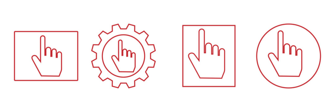 arrow and hand pointer cursor icon set featuring computer mouse click symbols, rank title inspired vector illustration for user interface navigation