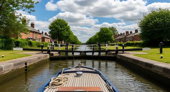 Canal boat journey.