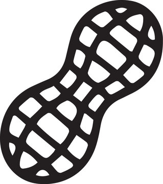 Minimalist Peanut Shell Line Art Icon. 