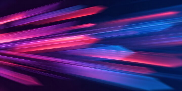 Diagonal streaks of vibrant magenta and cyan light accelerate across a dark background