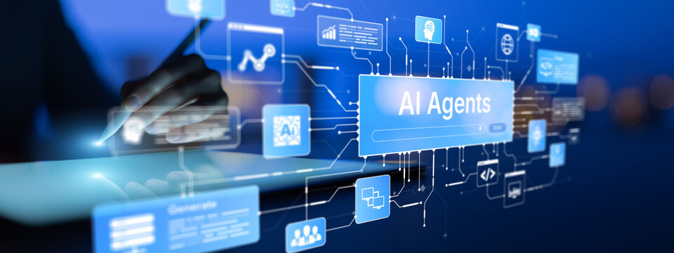 AI Agents Automation Platform with Machine Learning Data Processing Workflow Systems and Interactive Tablet Based Digital Interface Technology.