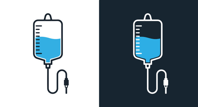 IV drip bag medical infusion vector icon - Glyph solid icon - Editable modern style icon - Clipart, sticker - icon set - Clipart