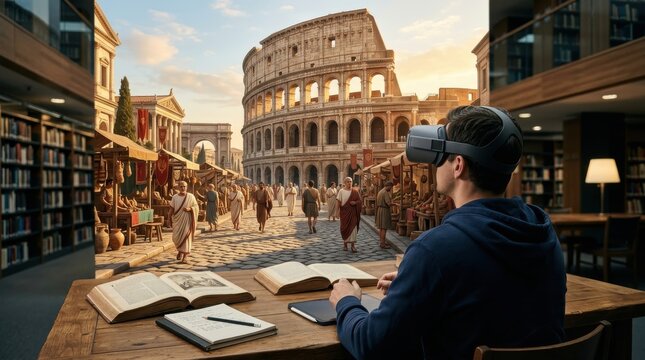 Exploring Ancient Rome Through Virtual Reality in a Modern Library Setting