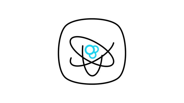 Atom Animated Icon Video