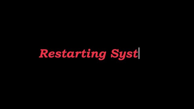 Restarting System Minimal Text Animation Screen