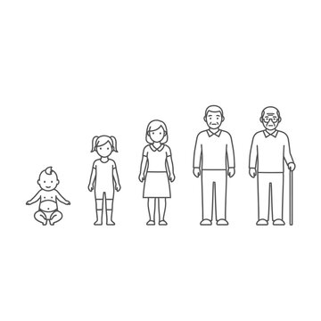 A family of five generations standing together.