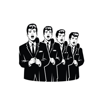 Male Vocal Group Singing Performance.