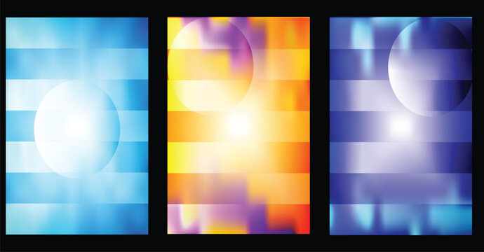 Gradient color blocks red yellow and green vertical composition