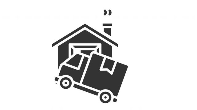 Animated home delivery icon