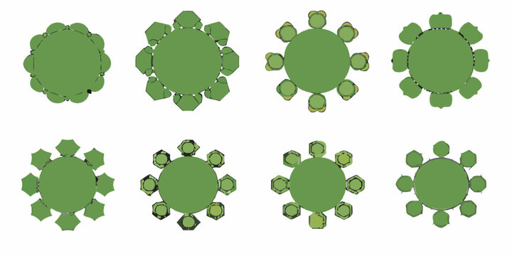 A collection of green circular top down views of turtle shells
