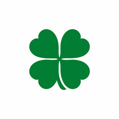 Fototapeta premium Green four-leaf clover icon symbolizes good luck and nature's beauty