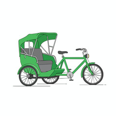 Fototapeta premium Eco Friendly Pedicab Bicycle for Urban Transportation and Tourism