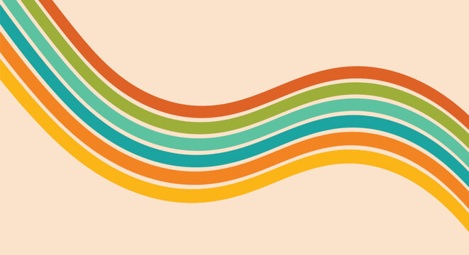 Retro wave background vibrant curved lines 