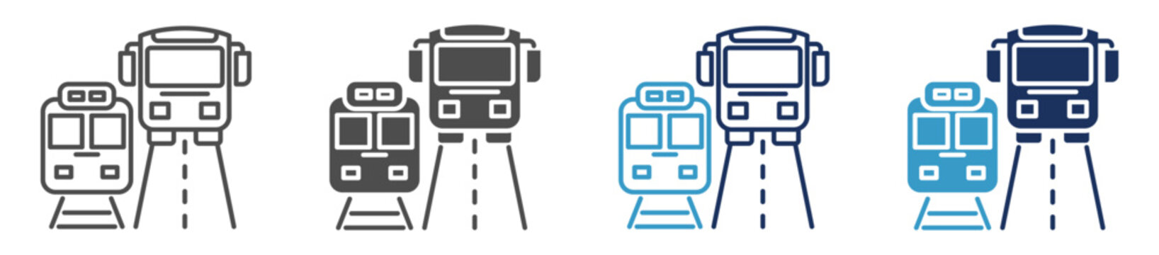public transport multi purpose icon set