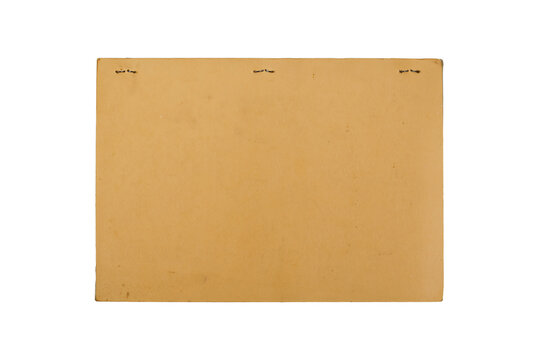 Vintage Brown Paper Background With Stapled Top Edge And Aged Textured Surface