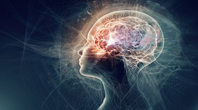 Digital Art: Futuristic Brain Anatomy and Neuroscience Innovation for Mental Creativity and Psychology Insights