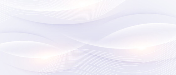 Obraz premium Soft blue abstract wave background with flowing curved lines.