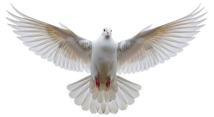 Fototapeta premium white dove flying on the transparent background..