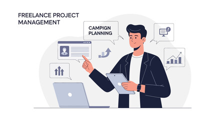 Obraz premium Freelance Project Management: Campaign Planning & Business Growth
