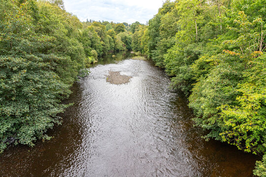 Early autumn on the River Nith at Drumlanrig Bridge, Dumfries & Galloway, Scotland UK