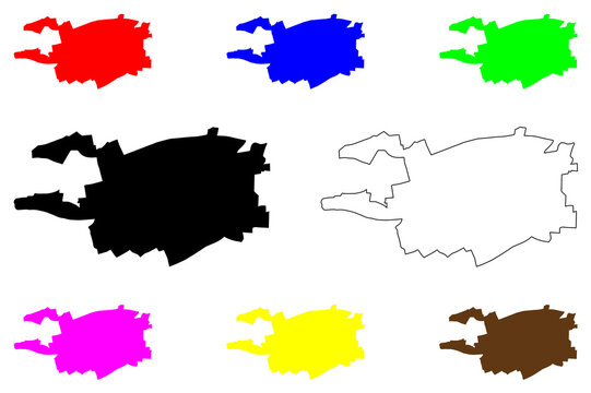 Basildon city (United Kingdom of Great Britain and Northern Ireland, UK, England) map vector illustration, scribble sketch Basildon map