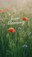 Fototapeta premium Vibrant poppies inspire growth mobile wallpaper
