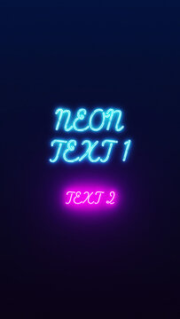 Neon Vertical Flickering Animated Text Title for Stories and Reels