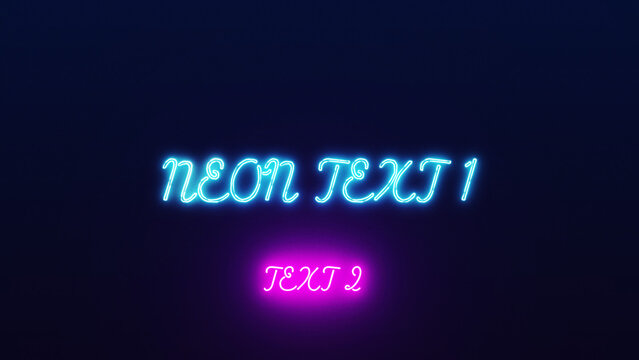 Neon Flickering Animated Text Title with Retro Glow Effect