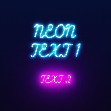 Neon Square Flickering Animated Text Title for Social Media Post