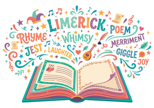Colorful illustration of an open book.