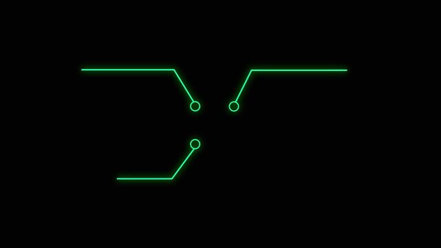 Four callout Hud elements animation on black screen, four Call out Hud design, 4k video