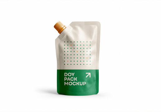 Doypack Spout Pouch Packaging Mockup with Editable Background