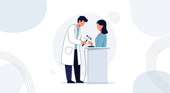 Doctor examining patient's knee reflex with reflex hammer in clinic
