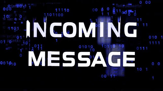 glitching font incoming message on screen 