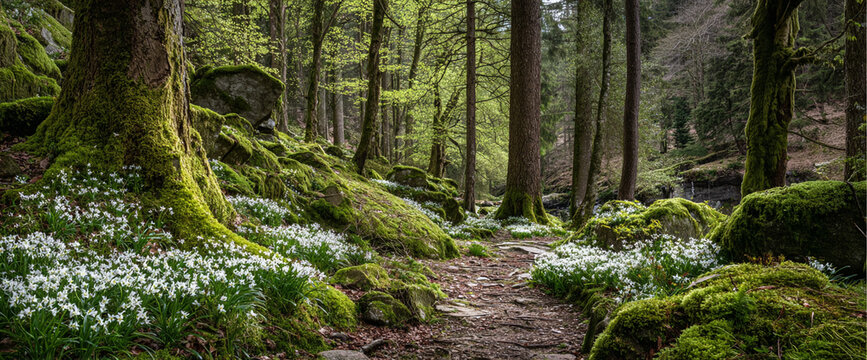 moss covered rocks
