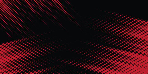 Fototapeta premium Red Brush Stroke Grunge Background on Black with Halftone Texture.eps