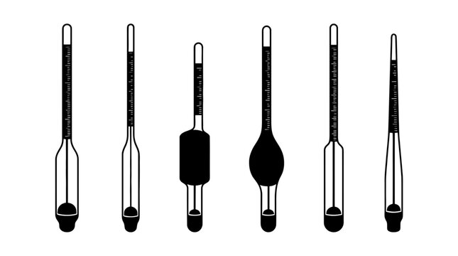 hydrometer silhouette vector set