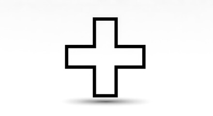 Fototapeta premium A black plus sign on a white background
