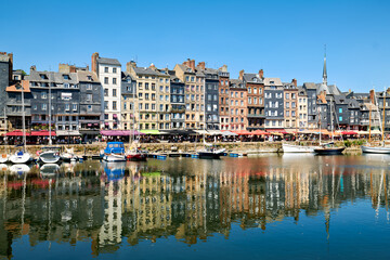 Fototapeta premium Beautiful harbour view in Honfleur Normandy France during the day