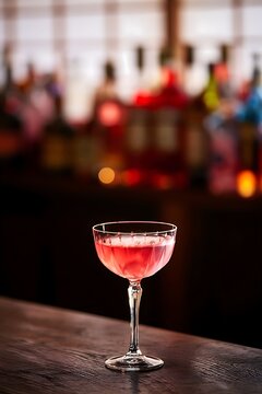 Lucien Gaudin Pink Cocktail at Bar