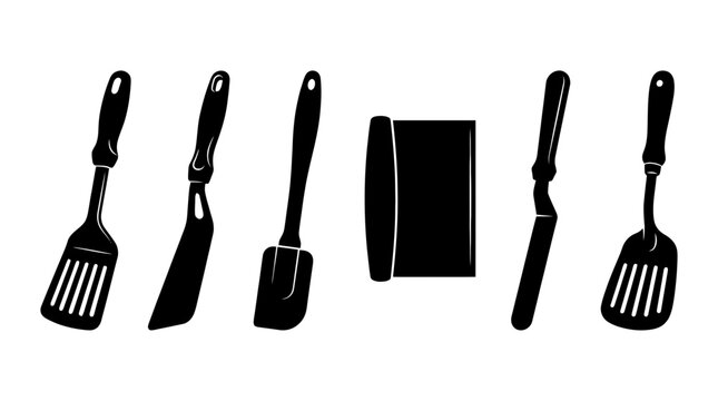spatula silhouette vector set