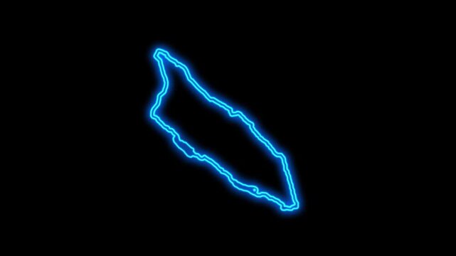 Aruba Country Map Neon Lights, Abstract Aruba Neon Lights Map Opener Suitable for Politics, Elections, Travel, News and Sports Events and Presentations