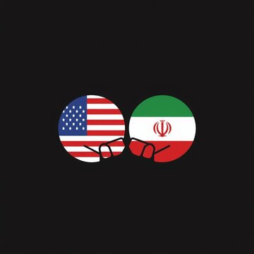 The flags of the United States and Iran coming together in a symbolic gesture of peace and diplomacy