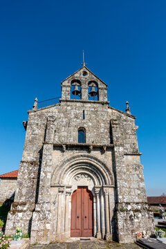 Frontal View of Santa Comba de Treboedo Romanesque Church, 12th Century, Maside, Ourense
