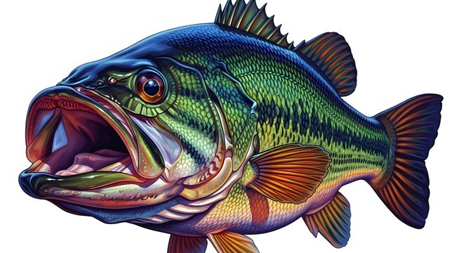 Vibrant peacock bass portrait a colorful freshwater game fish illustration