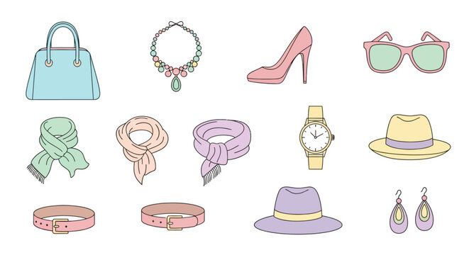 Colorful fashion accessories on display.